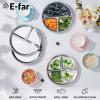 image:imageEfar Stainless Steel Toddler Plates with Suction  9 Kids Plates 4Pack Divided Unbreakable amp NonSlip Baby Dishes with Removable Silicone Sleeves Dishwasher Safe