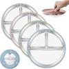 image:imageEfar Stainless Steel Toddler Plates with Suction  9 Kids Plates 4Pack Divided Unbreakable amp NonSlip Baby Dishes with Removable Silicone Sleeves Dishwasher Safe