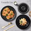 image:imageEfar 102 Stoneware Dinner Plates Set of 6 Large Modern Ceramic Dishes Round Salad Plate for Home Kitchen Restaurant Microwave amp Dishwasher Safe  Matte BlackMatte Black
