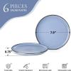 image:imageEfar 102 Stoneware Dinner Plates Set of 6 Large Modern Ceramic Dishes Round Salad Plate for Home Kitchen Restaurant Microwave amp Dishwasher Safe  Matte BlackOcean Blue