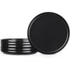 image:imageEfar 102 Stoneware Dinner Plates Set of 6 Large Modern Ceramic Dishes Round Salad Plate for Home Kitchen Restaurant Microwave amp Dishwasher Safe  Matte BlackMatte Black