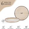 image:imageEfar 102 Stoneware Dinner Plates Set of 6 Large Modern Ceramic Dishes Round Salad Plate for Home Kitchen Restaurant Microwave amp Dishwasher Safe  Matte BlackSandy Beige