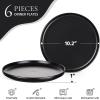 image:imageEfar 102 Stoneware Dinner Plates Set of 6 Large Modern Ceramic Dishes Round Salad Plate for Home Kitchen Restaurant Microwave amp Dishwasher Safe  Matte BlackMatte Black