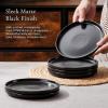 image:imageEfar 102 Stoneware Dinner Plates Set of 6 Large Modern Ceramic Dishes Round Salad Plate for Home Kitchen Restaurant Microwave amp Dishwasher Safe  Matte BlackMatte Black