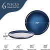 image:imageEfar 102 Stoneware Dinner Plates Set of 6 Large Modern Ceramic Dishes Round Salad Plate for Home Kitchen Restaurant Microwave amp Dishwasher Safe  Matte BlackDeep Sea Blue