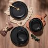 image:imageEfar 102 Stoneware Dinner Plates Set of 6 Large Modern Ceramic Dishes Round Salad Plate for Home Kitchen Restaurant Microwave amp Dishwasher Safe  Matte BlackMatte Black