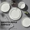 image:imageEfar 16Piece Black Plates and Bowls Sets with Pasta Bowls  Stoneware Dinnerware Set for 4 Modern Ribbed Matte Black Kitchen Dishes Microwave amp Dishwasher SafeSpeckled White