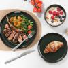image:imageEfar 18Piece Ceramic Dinnerware Sets Plates and Bowls Sets for 6 Stoneware Dishware Dishes Set with Terracotta Base Chip amp Scratch Resistant Microwave amp Dishwasher Safe Speckled KhakiBlackish Green