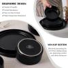 image:imageEfar 8Piece Plates and Bowls Sets  Stoneware Dinnerware Sets with Pasta Bowls for 2  Microwave amp Dishwasher Safe Kitchen Modern Dish Set Speckled GreenMatte Black