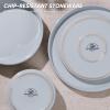 image:imageEfar 8Piece Plates and Bowls Sets  Stoneware Dinnerware Sets with Pasta Bowls for 2  Microwave amp Dishwasher Safe Kitchen Modern Dish Set Speckled GreenHaze Gray