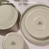 image:imageEfar 8Piece Plates and Bowls Sets  Stoneware Dinnerware Sets with Pasta Bowls for 2  Microwave amp Dishwasher Safe Kitchen Modern Dish Set Speckled GreenDeep Khaki