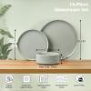 image:imageEfar 8Piece Plates and Bowls Sets  Stoneware Dinnerware Sets with Pasta Bowls for 2  Microwave amp Dishwasher Safe Kitchen Modern Dish Set Speckled GreenMist Green