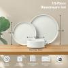 image:imageEfar 8Piece Plates and Bowls Sets  Stoneware Dinnerware Sets with Pasta Bowls for 2  Microwave amp Dishwasher Safe Kitchen Modern Dish Set Speckled GreenStone White