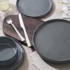 image:imageEfar 8Piece Plates and Bowls Sets  Stoneware Dinnerware Sets with Pasta Bowls for 2  Microwave amp Dishwasher Safe Kitchen Modern Dish Set Speckled GreenDeep Gray