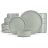 image:imageEfar 8Piece Plates and Bowls Sets  Stoneware Dinnerware Sets with Pasta Bowls for 2  Microwave amp Dishwasher Safe Kitchen Modern Dish Set Speckled GreenMist Green