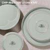 image:imageEfar 8Piece Plates and Bowls Sets  Stoneware Dinnerware Sets with Pasta Bowls for 2  Microwave amp Dishwasher Safe Kitchen Modern Dish Set Speckled GreenMist Green