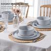 image:imageEfar 8Piece Plates and Bowls Sets  Stoneware Dinnerware Sets with Pasta Bowls for 2  Microwave amp Dishwasher Safe Kitchen Modern Dish Set Speckled GreenHaze Gray