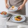 image:imageEfar 8Piece Plates and Bowls Sets  Stoneware Dinnerware Sets with Pasta Bowls for 2  Microwave amp Dishwasher Safe Kitchen Modern Dish Set Speckled GreenHaze Gray