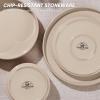 image:imageEfar 8Piece Plates and Bowls Sets  Stoneware Dinnerware Sets with Pasta Bowls for 2  Microwave amp Dishwasher Safe Kitchen Modern Dish Set Speckled GreenBright Khaki