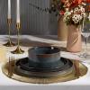 image:imageEfar Stoneware Dinnerware Sets for 2 6Piece Plates and Bowls Sets Chip amp Scratch Resistant Ribbed Dish Set for Home Restaurant Microwave amp Dishwasher Safe Blackish GreenBlackish Green