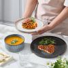 image:imageEfar Stoneware Dinnerware Sets for 2 6Piece Plates and Bowls Sets Chip amp Scratch Resistant Ribbed Dish Set for Home Restaurant Microwave amp Dishwasher Safe Blackish GreenMulticolor