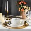 image:imageEfar Stoneware Dinnerware Sets for 2 6Piece Plates and Bowls Sets Chip amp Scratch Resistant Ribbed Dish Set for Home Restaurant Microwave amp Dishwasher Safe Blackish GreenSpeckled White