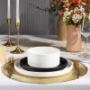 image:imageEfar Stoneware Dinnerware Sets for 2 6Piece Plates and Bowls Sets Chip amp Scratch Resistant Ribbed Dish Set for Home Restaurant Microwave amp Dishwasher Safe Blackish GreenSpeckled White  Matte Black
