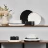 image:imageEfar Stoneware Dinnerware Sets for 2 6Piece Plates and Bowls Sets Chip amp Scratch Resistant Ribbed Dish Set for Home Restaurant Microwave amp Dishwasher Safe Blackish GreenSpeckled White  Matte Black