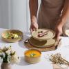 image:imageEfar Stoneware Dinnerware Sets for 2 6Piece Plates and Bowls Sets Chip amp Scratch Resistant Ribbed Dish Set for Home Restaurant Microwave amp Dishwasher Safe Blackish GreenCaramel Khaki