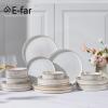 image:imageEfar Stoneware Dinnerware Sets for 2 6Piece Plates and Bowls Sets Chip amp Scratch Resistant Ribbed Dish Set for Home Restaurant Microwave amp Dishwasher Safe Blackish GreenCreamy Beige
