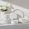 image:imageEfar Stoneware Dinnerware Sets for 2 6Piece Plates and Bowls Sets Chip amp Scratch Resistant Ribbed Dish Set for Home Restaurant Microwave amp Dishwasher Safe Blackish GreenSpeckled White