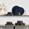 image:imageEfar Stoneware Dinnerware Sets for 2 6Piece Plates and Bowls Sets Chip amp Scratch Resistant Ribbed Dish Set for Home Restaurant Microwave amp Dishwasher Safe Blackish GreenMidnight Blue