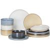 image:imageEfar Stoneware Dinnerware Sets for 2 6Piece Plates and Bowls Sets Chip amp Scratch Resistant Ribbed Dish Set for Home Restaurant Microwave amp Dishwasher Safe Blackish GreenMulticolor
