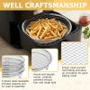 image:imageEfar Air Fryer Rack 77 Square Air Fryer Baskets Accessories 3Tier Stackable Stainless Steel Dehydrator Rack Set for Frying Roasting With Silicon Feet amp Antiscald Clip Oven amp Dishwasher Safe79 inch Round Rack