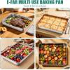 image:imageEfar Mini Lasagna Pan Stainless Steel Rectangular Baking Pan 9x7x2 Inch Sheet Cake Pan Metal Bakeware Toaster Oven Tray for Brownie Casserole Deep Side amp Heavy Duty AntiRust amp Dishwasher Safe122x95