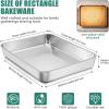 image:imageEfar Mini Lasagna Pan Stainless Steel Rectangular Baking Pan 9x7x2 Inch Sheet Cake Pan Metal Bakeware Toaster Oven Tray for Brownie Casserole Deep Side amp Heavy Duty AntiRust amp Dishwasher Safe122x95