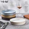image:imageEfar Pasta Bowls Set of 4 35oz Large Salad Bowl Plate for Dinner Serving Soup Wide amp Shallow Ceramic Stoneware Pasta Plates Microwave amp Dishwasher Safe Reactive Glaze TextureStripe Matte BlackMulticolor