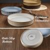 image:imageEfar Pasta Bowls Set of 4 35oz Large Salad Bowl Plate for Dinner Serving Soup Wide amp Shallow Ceramic Stoneware Pasta Plates Microwave amp Dishwasher Safe Reactive Glaze TextureStripe Matte BlackMulticolor