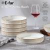 image:imageEfar Pasta Bowls Set of 4 35oz Large Salad Bowl Plate for Dinner Serving Soup Wide amp Shallow Ceramic Stoneware Pasta Plates Microwave amp Dishwasher Safe Reactive Glaze TextureStripe Matte BlackCreamy Beige