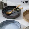 image:imageEfar Pasta Bowls Set of 4 35oz Large Salad Bowl Plate for Dinner Serving Soup Wide amp Shallow Ceramic Stoneware Pasta Plates Microwave amp Dishwasher Safe Reactive Glaze TextureStripe Matte BlackMulticolor