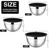 image:imageEfar Mixing Bowls With Lids Sets of 5 10Piece Stainless Steel Salad Metal Nesting Bowl for Baking Cooking and Prepping Airtight Lid amp Stackable Design Size 46 3 21 15 07 QT BlueBlack