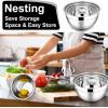 image:imageEfar Mixing Bowls With Lids Sets of 5 10Piece Stainless Steel Salad Metal Nesting Bowl for Baking Cooking and Prepping Airtight Lid amp Stackable Design Size 46 3 21 15 07 QT BlueBlack