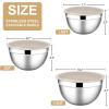 image:imageEfar Mixing Bowls With Lids Sets of 5 10Piece Stainless Steel Salad Metal Nesting Bowl for Baking Cooking and Prepping Airtight Lid amp Stackable Design Size 46 3 21 15 07 QT BlueKhaki