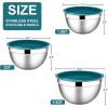 image:imageEfar Mixing Bowls With Lids Sets of 5 10Piece Stainless Steel Salad Metal Nesting Bowl for Baking Cooking and Prepping Airtight Lid amp Stackable Design Size 46 3 21 15 07 QT BlueDark Blue