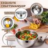 image:imageEfar Mixing Bowls With Lids Sets of 5 10Piece Stainless Steel Salad Metal Nesting Bowl for Baking Cooking and Prepping Airtight Lid amp Stackable Design Size 46 3 21 15 07 QT BlueKhaki