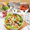 image:imageEfar Mixing Bowls With Lids Sets of 5 10Piece Stainless Steel Salad Metal Nesting Bowl for Baking Cooking and Prepping Airtight Lid amp Stackable Design Size 46 3 21 15 07 QT BlueKhaki