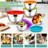 image:imageEfar Mixing Bowls With Lids Sets of 5 10Piece Stainless Steel Salad Metal Nesting Bowl for Baking Cooking and Prepping Airtight Lid amp Stackable Design Size 46 3 21 15 07 QT BlueMulticolor