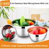 image:imageEfar Mixing Bowls With Lids Sets of 5 10Piece Stainless Steel Salad Metal Nesting Bowl for Baking Cooking and Prepping Airtight Lid amp Stackable Design Size 46 3 21 15 07 QT BlueMulticolor