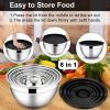 image:imageEfar Mixing Bowls With Lids Sets of 5 10Piece Stainless Steel Salad Metal Nesting Bowl for Baking Cooking and Prepping Airtight Lid amp Stackable Design Size 46 3 21 15 07 QT BlueBlack