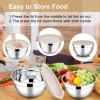 image:imageEfar Mixing Bowls With Lids Sets of 5 10Piece Stainless Steel Salad Metal Nesting Bowl for Baking Cooking and Prepping Airtight Lid amp Stackable Design Size 46 3 21 15 07 QT BlueKhaki
